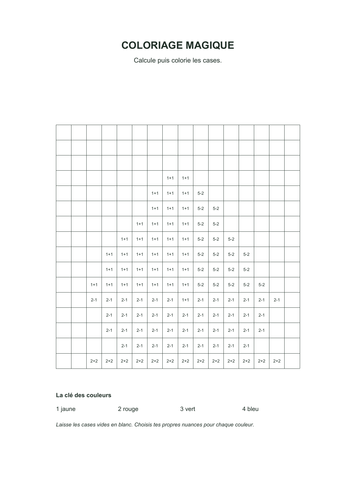 Bateau à calculer : feuille à colorier en noir et blanc