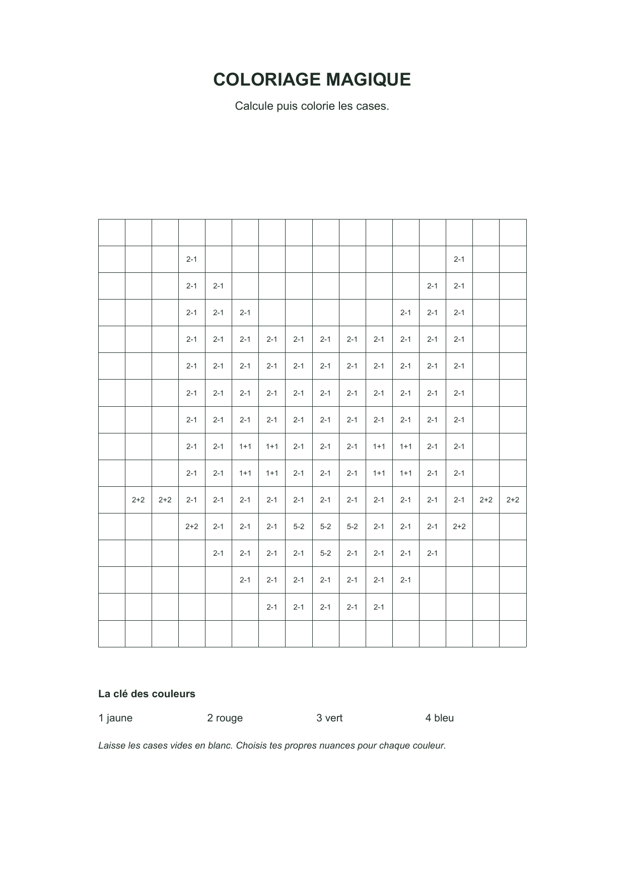 Chat à calculer : feuille à colorier en noir et blanc