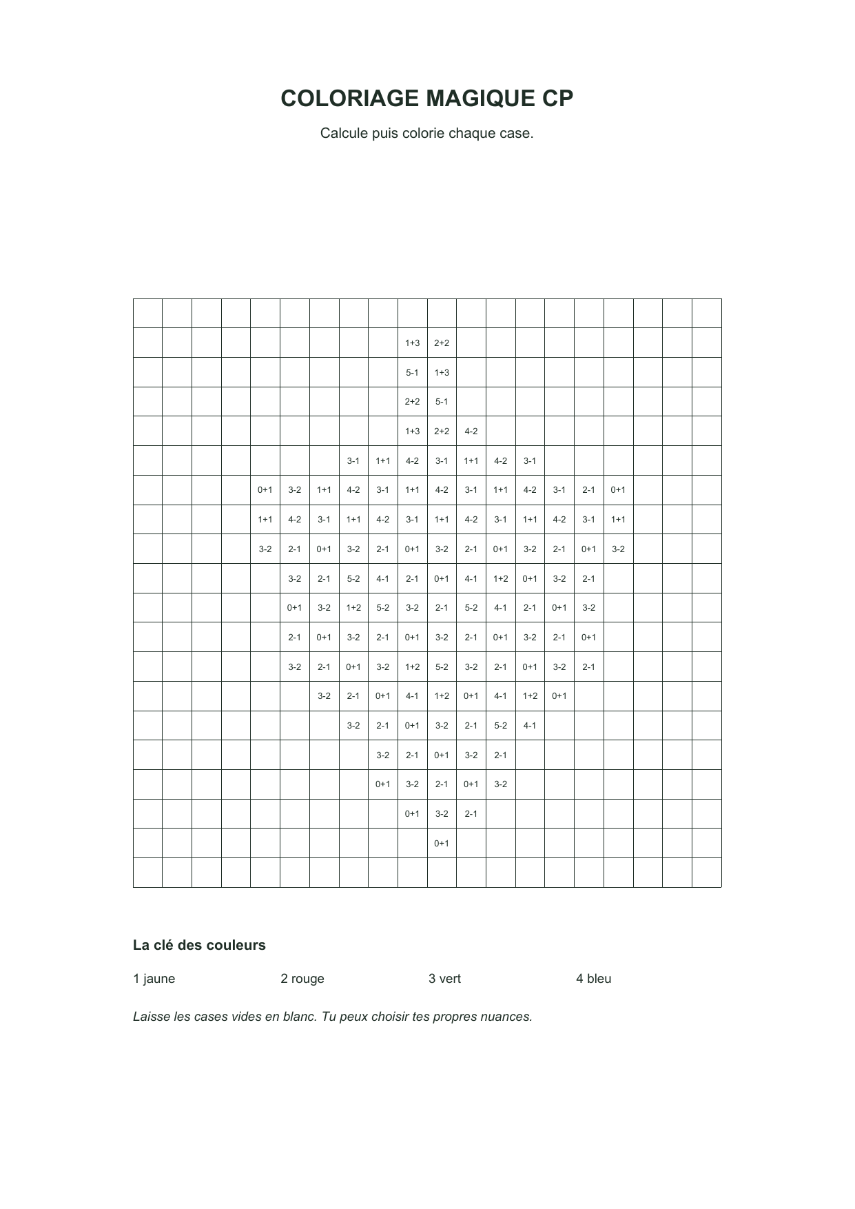 Fraise à calculer : dessin en noir et blanc à colorier