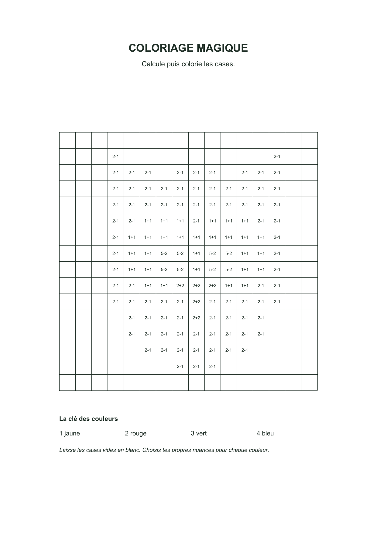 Hibou à calculer : feuille à colorier en noir et blanc