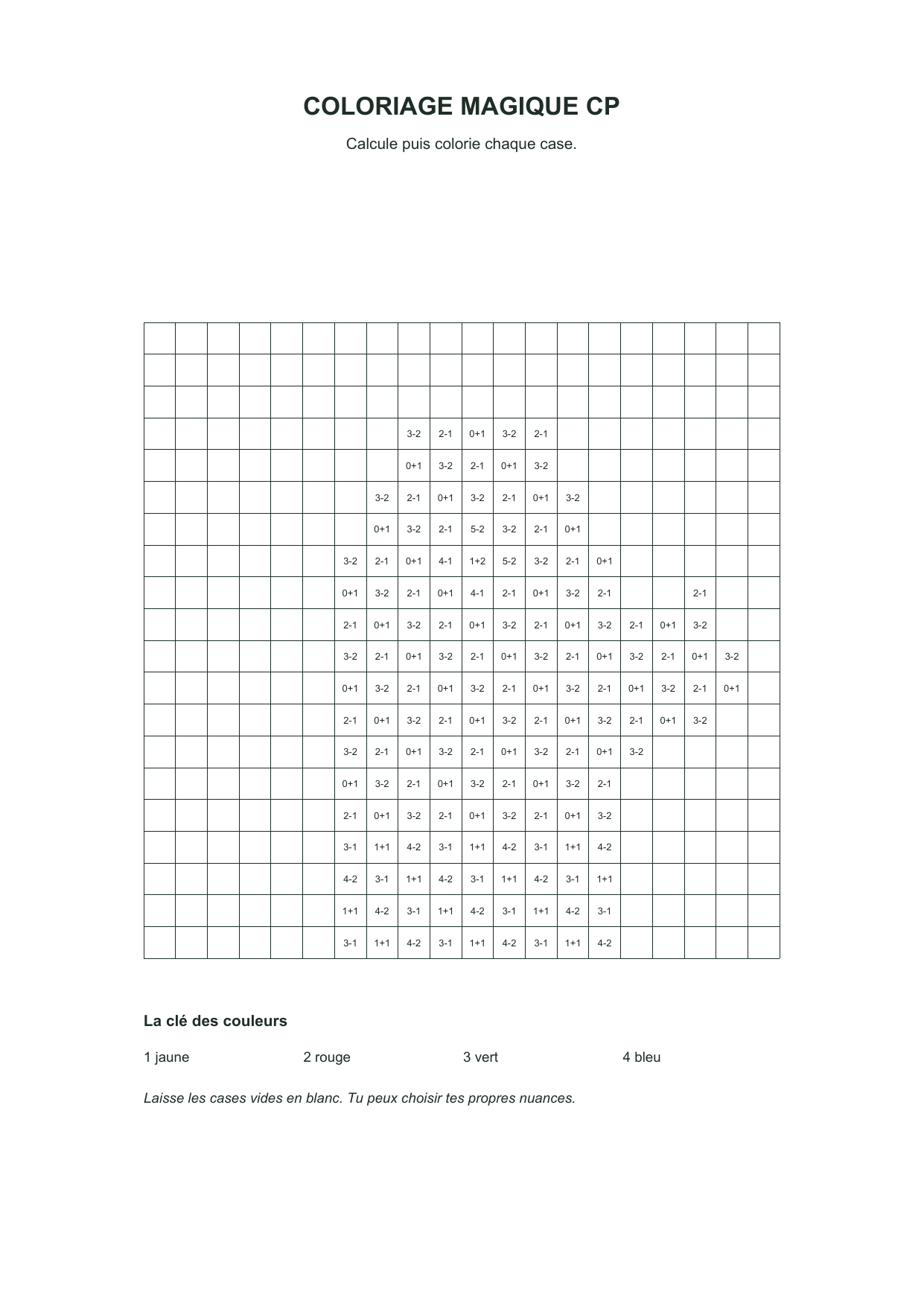 Moufle à calculer : dessin en noir et blanc à colorier