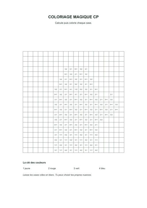 Moufle à calculer : dessin en noir et blanc à colorier