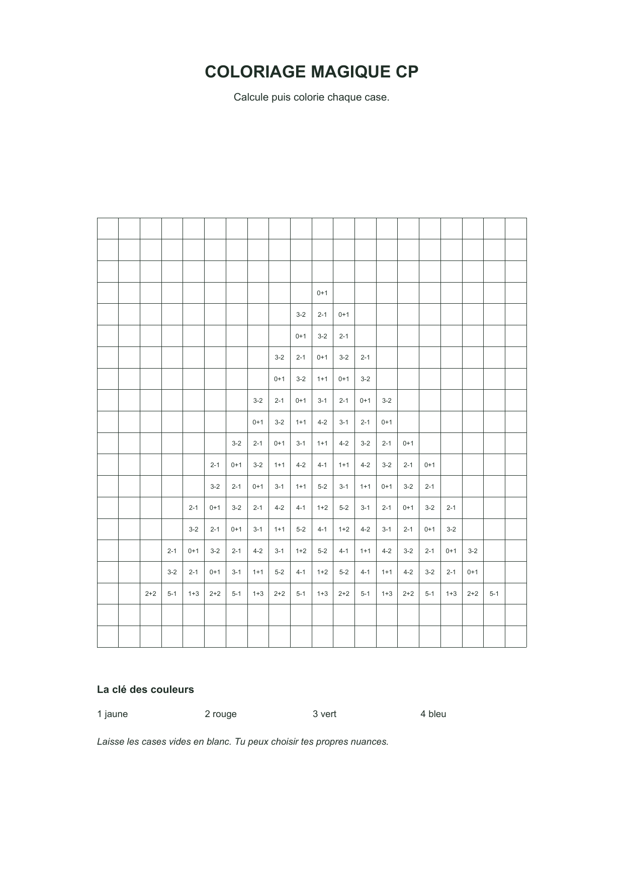 Tente à calculer : dessin en noir et blanc à colorier