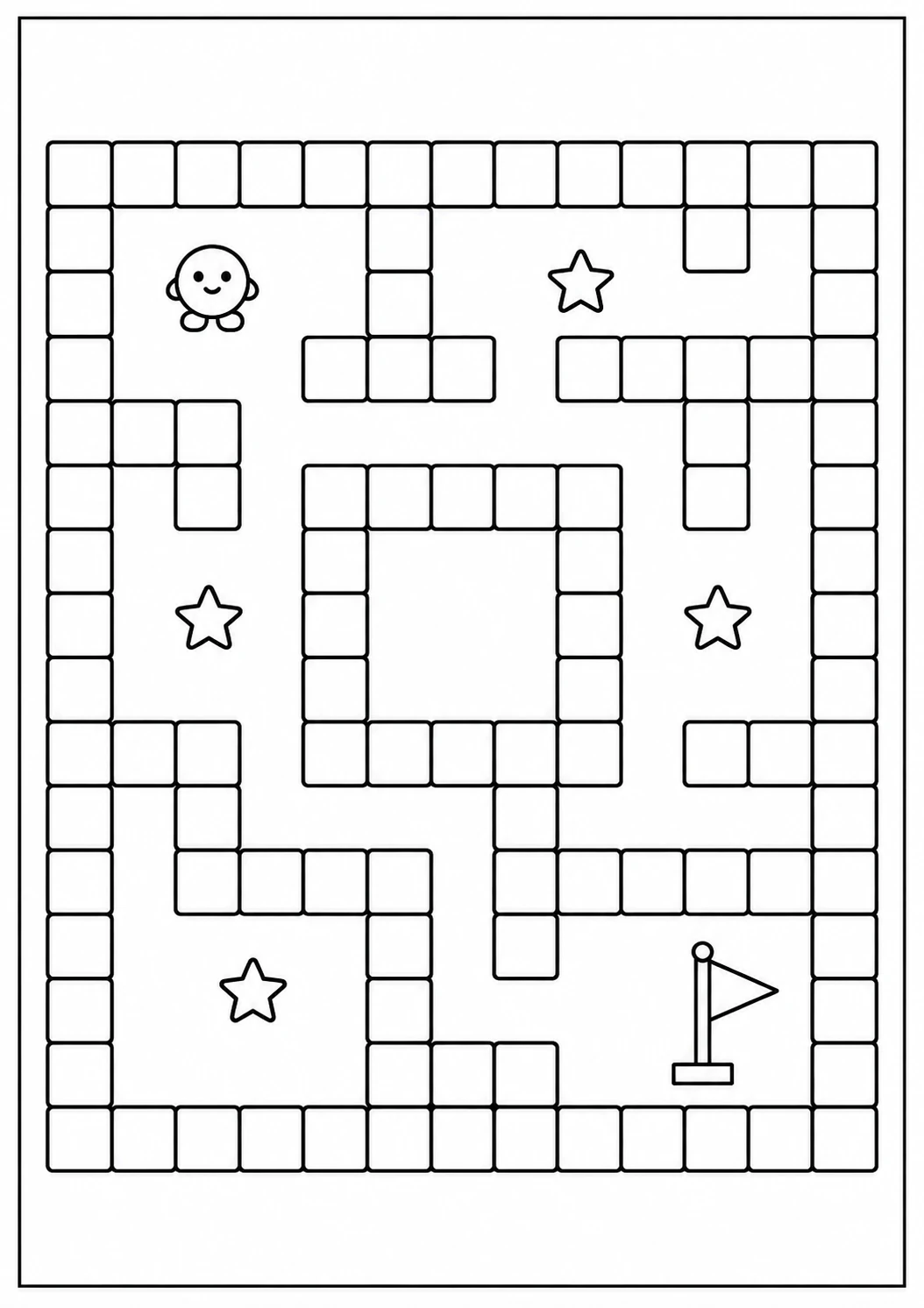 Labyrinthe en pixels : dessin en noir et blanc à colorier