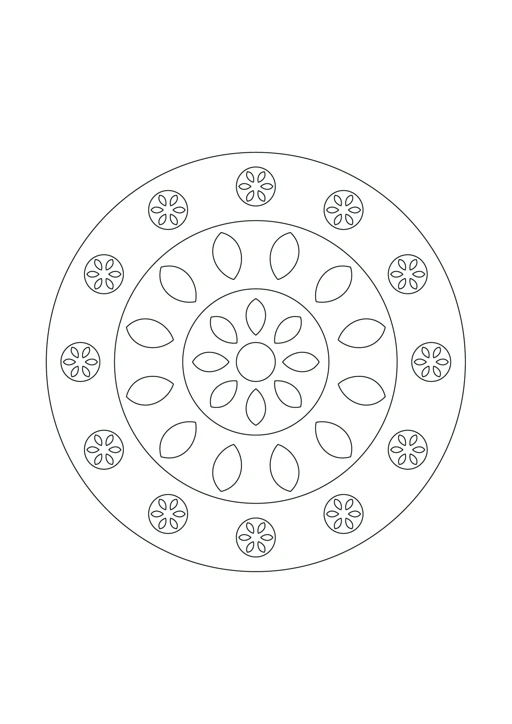 Mandala boules de Noël : feuille à colorier en noir et blanc