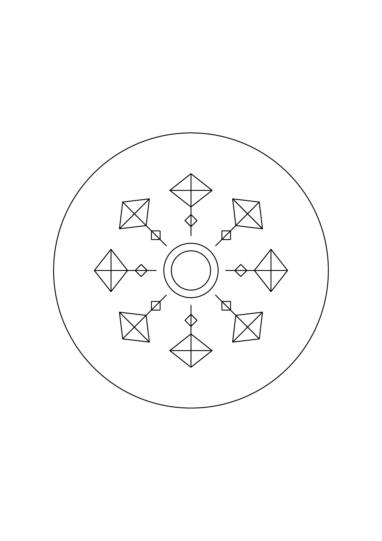 Mandala de cerfs-volants : dessin noir et blanc à colorier