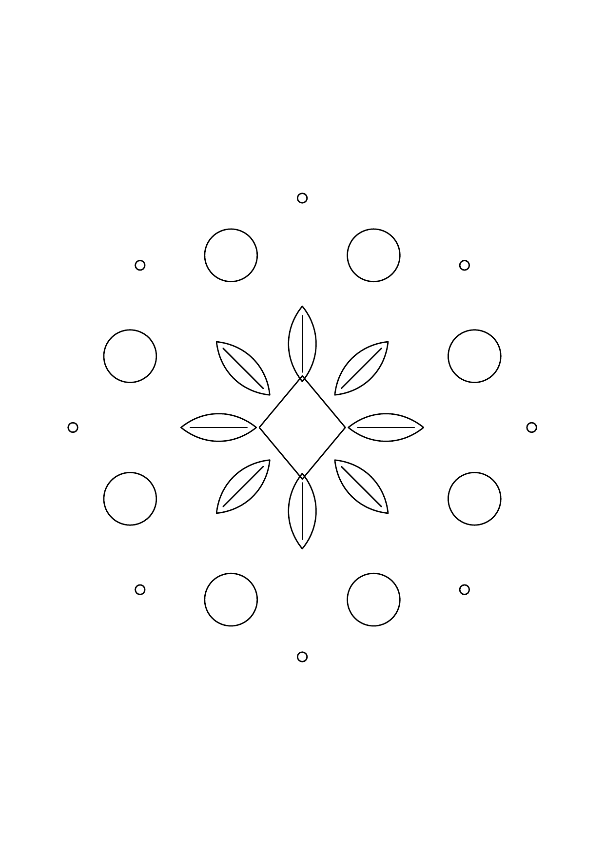Mandala cercles alternés : dessin en noir et blanc à colorier