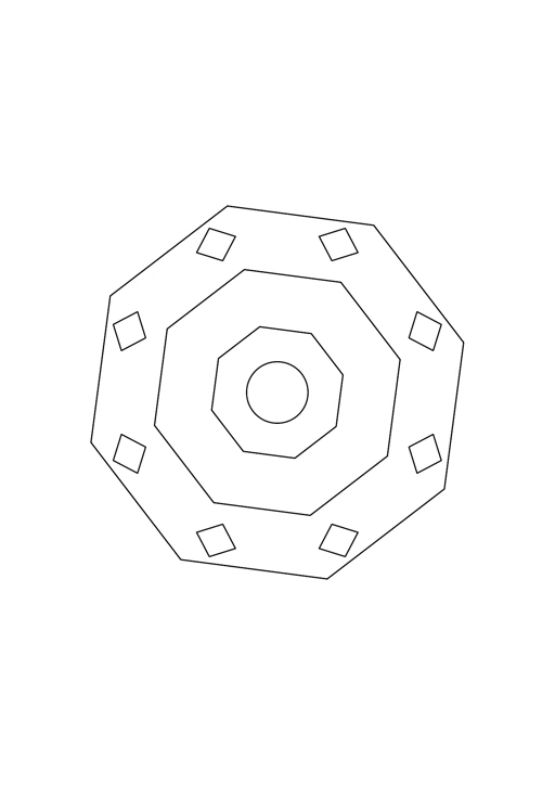 Mandala diamants simples : dessin en noir et blanc à colorier