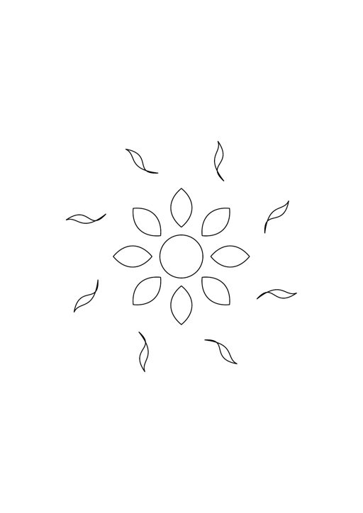 Mandala vagues douces : dessin en noir et blanc à colorier
