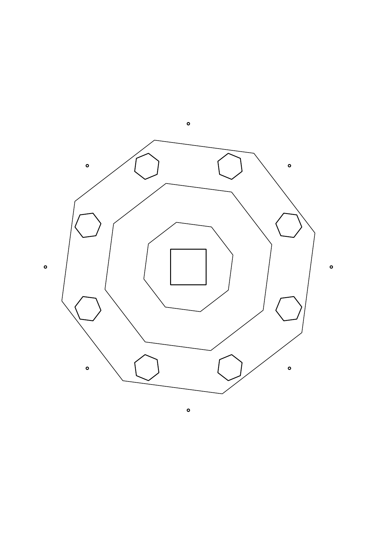 Mandala octogones : dessin en noir et blanc à colorier