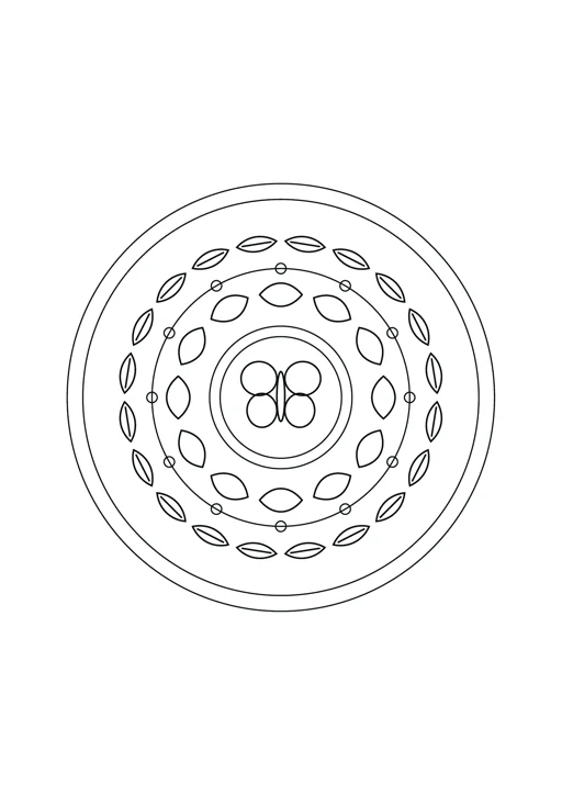 Mandala papillon et pétales : dessin noir et blanc à colorier