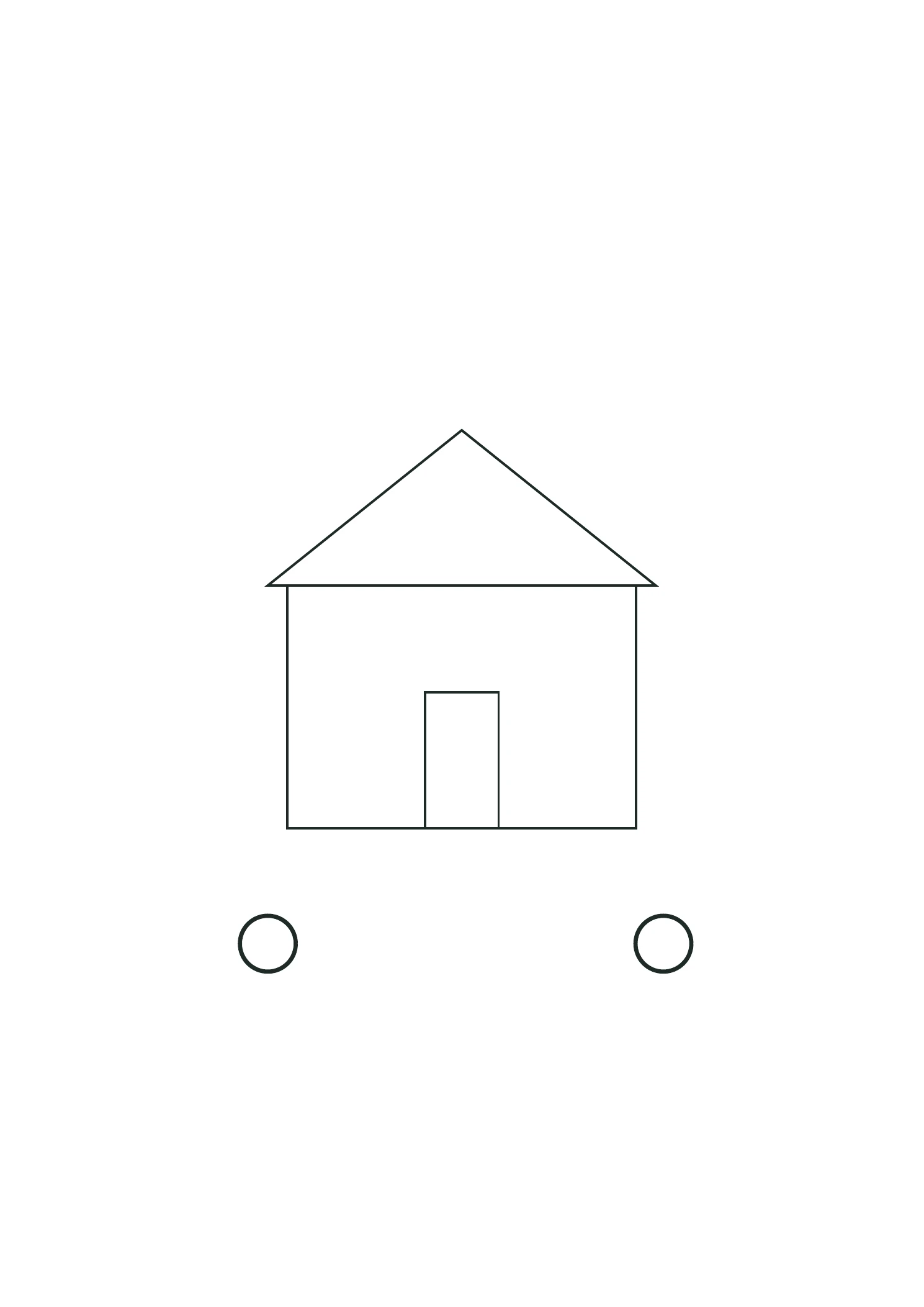 Petite maison facile : dessin noir et blanc à colorier