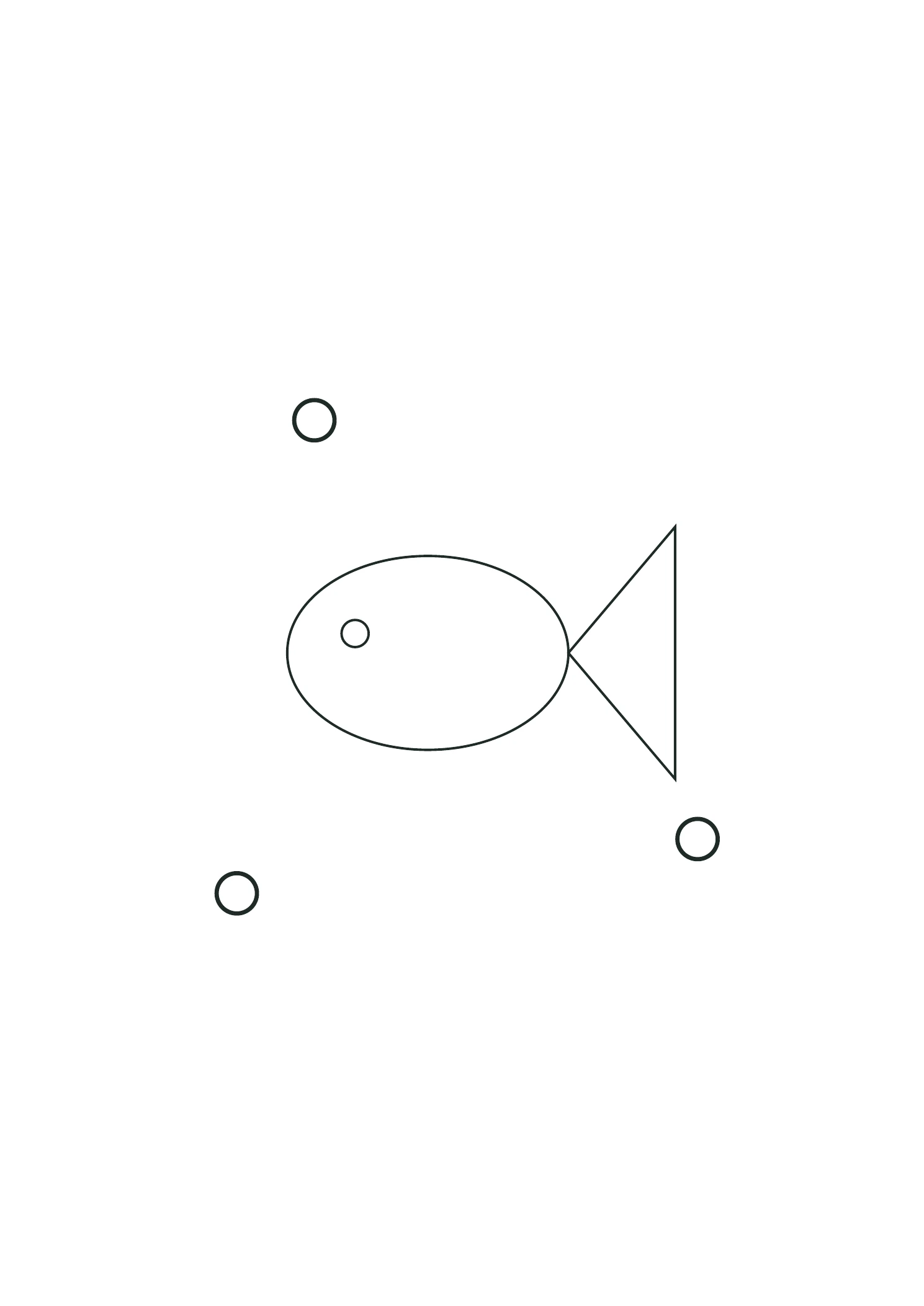 Poisson tout rond : dessin noir et blanc à colorier