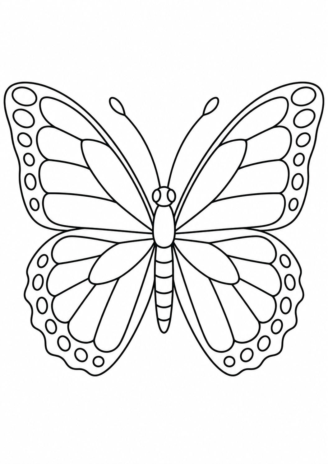 Papillon aux ailes géométriques : dessin noir et blanc à colorier