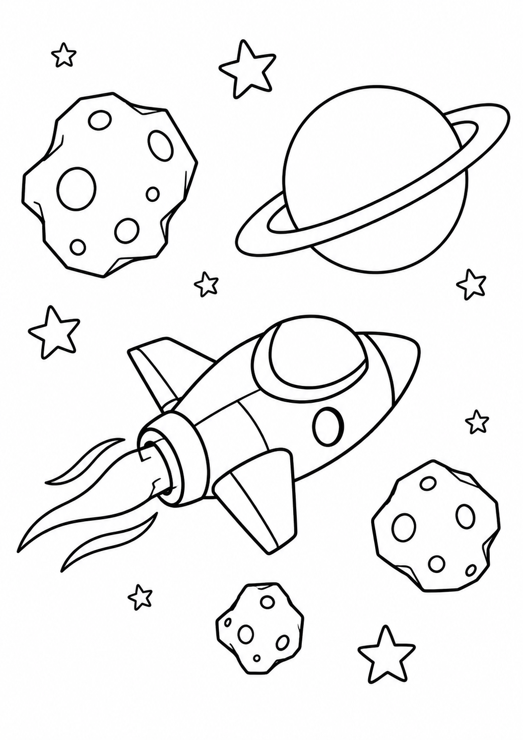 Vaisseau spatial de jeu vidéo : dessin noir et blanc à colorier