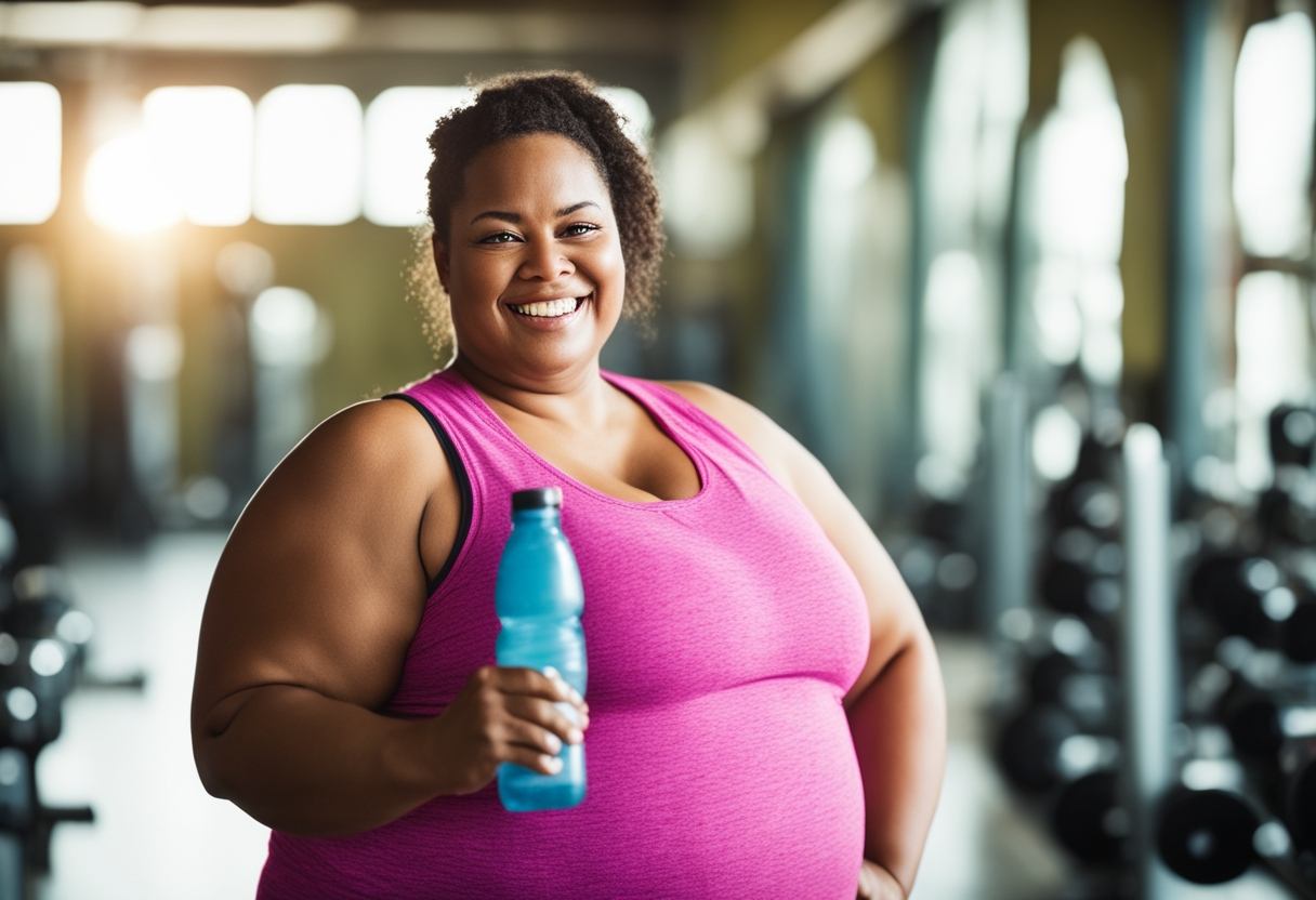 Salle de sport personne en surpoids