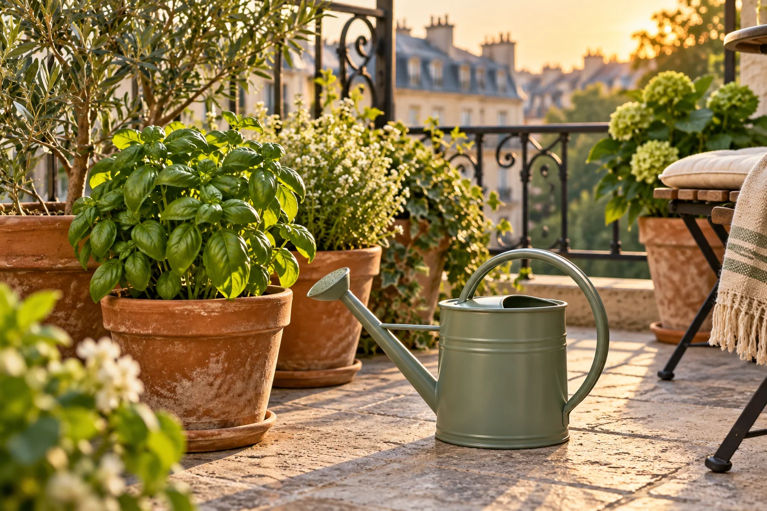 Illustration : arrosoir pour balcon