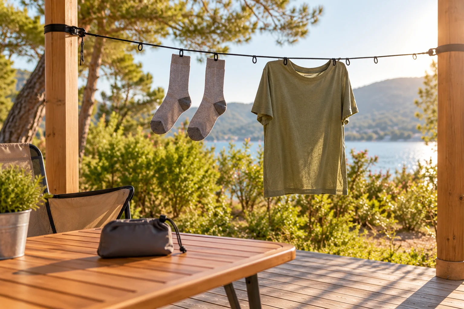 Illustration : Meilleure corde à linge de voyage : laquelle acheter pour sécher en route ?