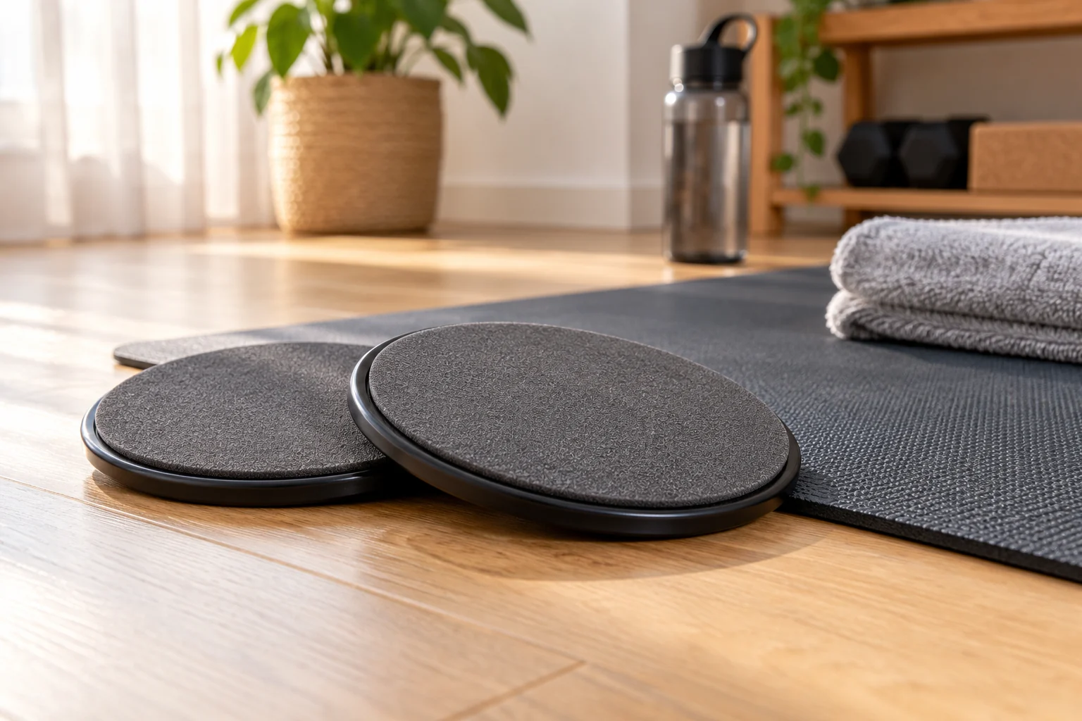 Illustration : disques glissants de fitness