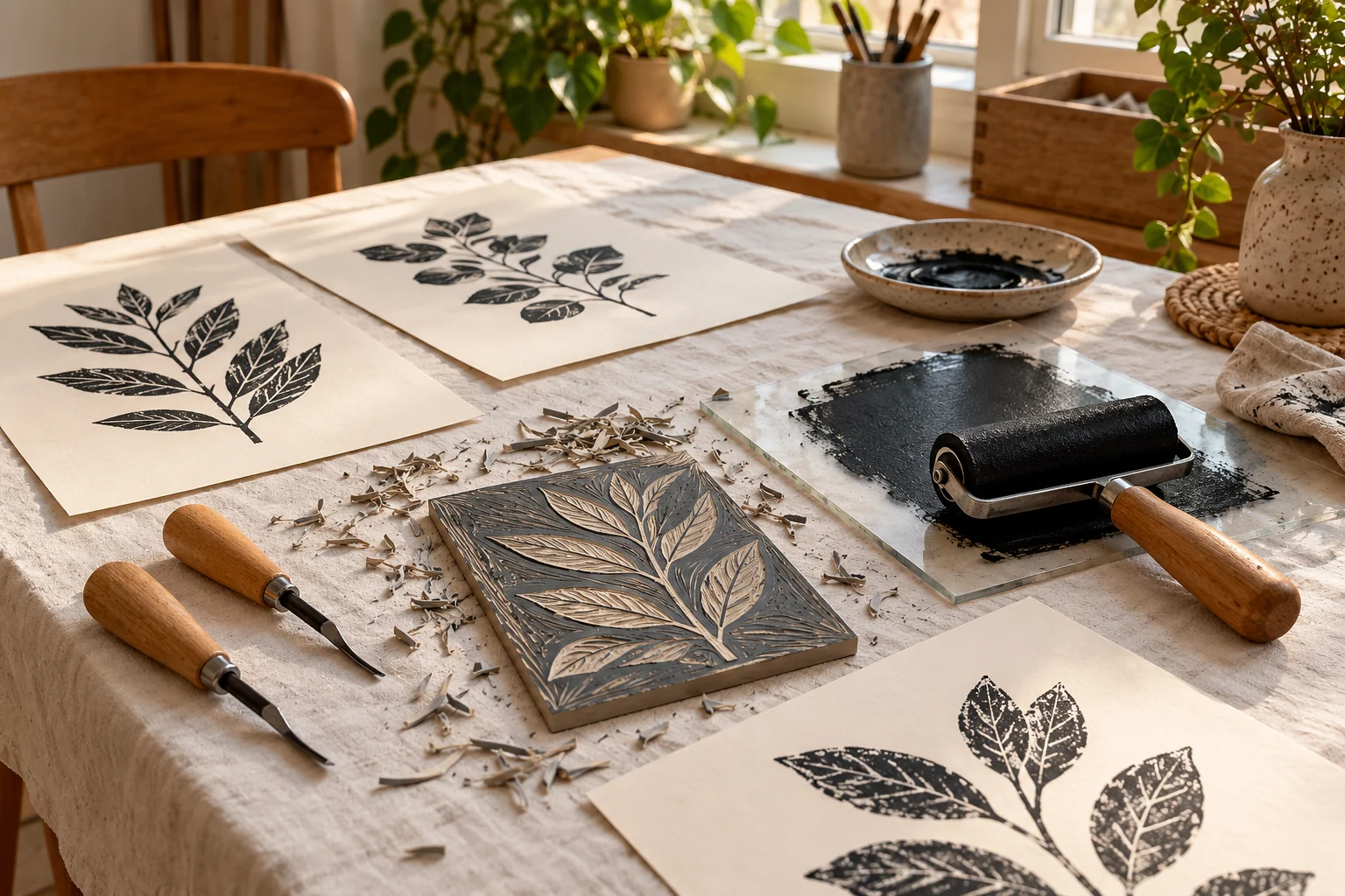 Illustration : kit de linogravure débutant