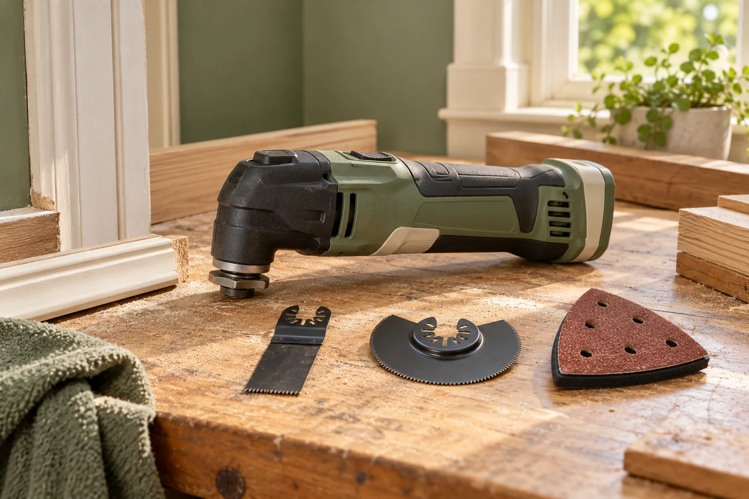 Illustration : outil oscillant et accessoires pour petits travaux
