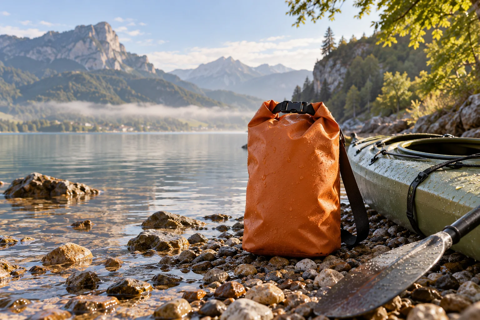 Illustration : sac étanche pour une sortie au bord de l’eau