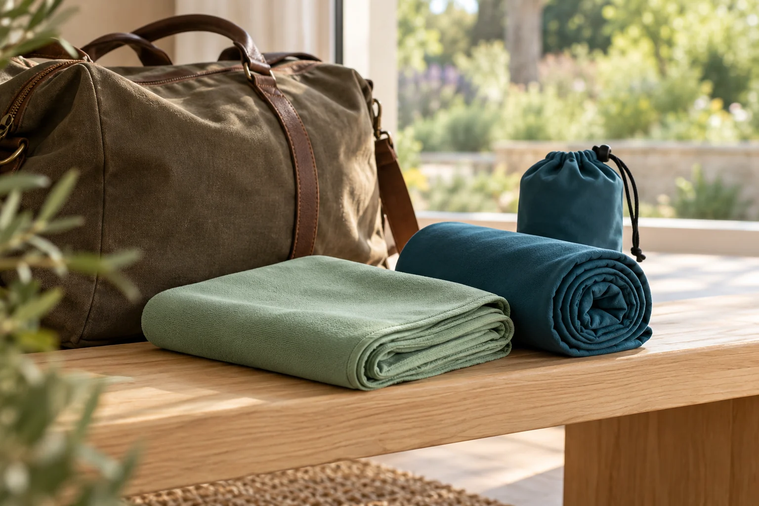 Illustration : serviette microfibre de voyage