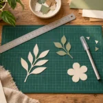 Illustration : tapis de découpe sur une table de loisirs créatifs
